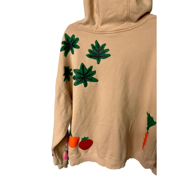 Coney Island Picnic Tan Hoodie Graphic Doodle Size M - Picture 6 of 7